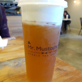 Mr. Mustache Tea & Dessert - Green tea macchiato - Bubble Tea Near Me - Burnaby, British Columbia