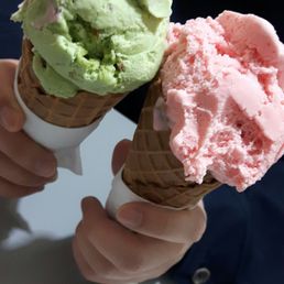 Pistachio and strawberry ice creams on waffle cone. Very very good, tasted even better than Dairy Queen on Cawthra Pistachio and strawberry ice creams on waffle cone. Very very good, tasted even better than Dairy Queen on Cawthra