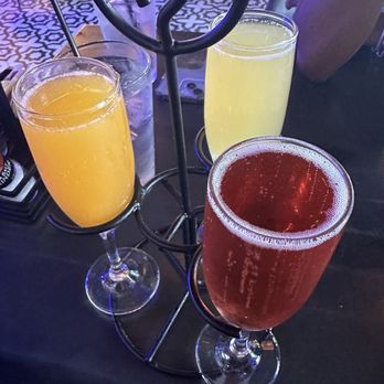 Pink Agave - Mimosa flight (poinsettia, tropical, mango) - Mexican Near Me - Baton Rouge, Louisiana