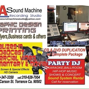 Recording Studio, LA Sound Machine - Graphic Design Near Me - Torrance, California Recording Studio, LA Sound Machine - Graphic Design Near Me - Torrance, California