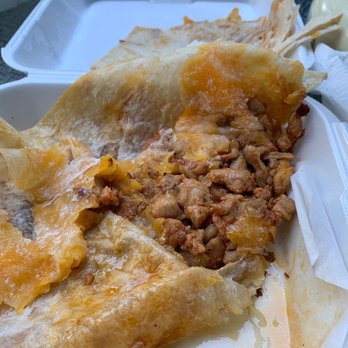 Taco Exxpress - Chicken quesadilla filling, with extra greasy chicken. - Mexican Near Me - Rocklin, California