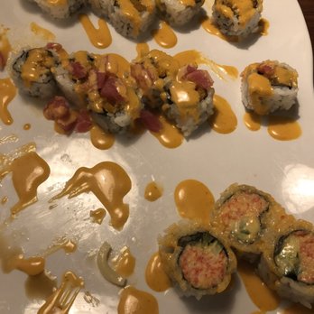 Pearl Sushi - Tiniest rolls drenched in spicy sauce. Just horrible!! - Japanese Near Me - Stratford, Ontario Pearl Sushi - Tiniest rolls drenched in spicy sauce. Just horrible!! - Japanese Near Me - Stratford, Ontario