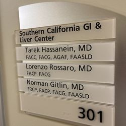 Southern California Liver Centers - Door sign of business with doctors