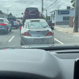 The car being towed almost hit 3 cars because of how the driver was driving. The car being towed almost hit 3 cars because of how the driver was driving.