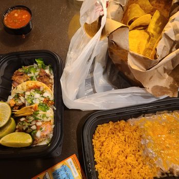 Uno Más Street Tacos + Spirits - 3 taco plate, mega bag of chips & side of rice and beans - Mexican Near Me - Reno, Nevada Uno Más Street Tacos + Spirits - 3 taco plate, mega bag of chips & side of rice and beans - Mexican Near Me - Reno, Nevada