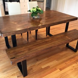 Reclaimed wood dining table and bench Reclaimed wood dining table and bench