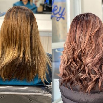 Ashley Hair Studio - Left: before, Right: after - Hair Stylists Near Me - Fullerton, California Ashley Hair Studio - Left: before, Right: after - Hair Stylists Near Me - Fullerton, California