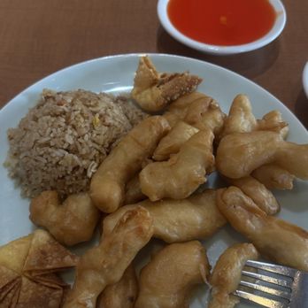 Lee's Kitchen - Sweet and Sour Chicken, sauce on the side. Pork fried rice - Chinese Near Me - Tualatin, Oregon