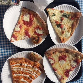 Brooklyn Pizza - From the slice bar...too shiny greasy tbh. Best of them was the mushroom slice (not pictured) - Pizza Near Me - Birmingham, Michigan