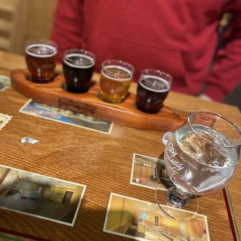 Roscoe Beer Company - a flight of beers - Breweries Near Me - Roscoe, New York