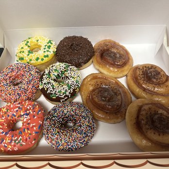Charlie Donut - Half dozen sprinkle donuts and 4 mini cinnamon rolls - Donuts Near Me - Dallas, Texas
