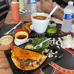 Los Tapatios Taco Shop - Quesabirria and the birria ramen. Forgot to get a picture before eating most of it  but, it was all delicious!