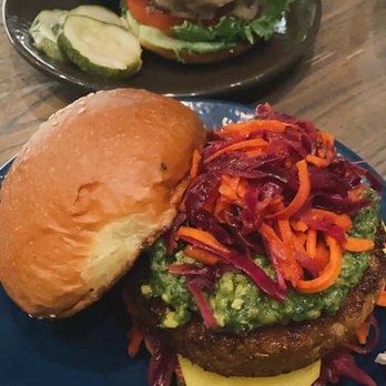 Anoush'ella - Spicy Cauliflower Vegetarian Burger, Fenway Burger - Lebanese Near Me - Boston, Massachusetts
