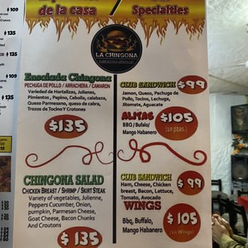 La Chingona - Menu - Burgers Near Me - Puerto Vallarta, JAL La Chingona - Menu - Burgers Near Me - Puerto Vallarta, JAL