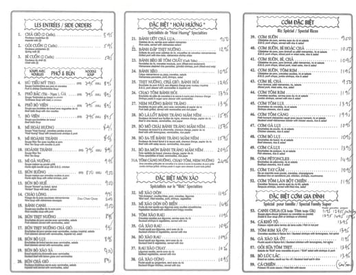 Menu photo 5 Hoai Huong Montreal, QC