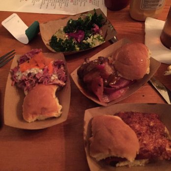 Green Dot Stables - Our sliders as well as the kale salad. - Bars Near Me - Detroit, Michigan