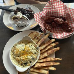 Chuck's Roadhouse - Dip, wings and ribs.