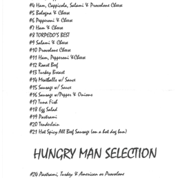 Pull printed Menu