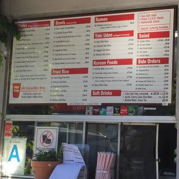 Gushi - Menu board! Also no outside food or drink warning - Korean Near Me - Los Angeles, California Gushi - Menu board! Also no outside food or drink warning - Korean Near Me - Los Angeles, California