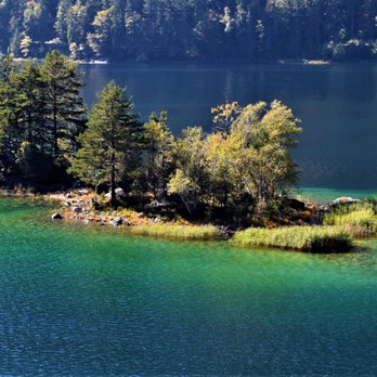 Eibsee - An island in the Lake - Lakes Near Me - Grainau, BY