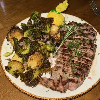 Balos Estiatorio - Prime New York Strip with Brussels - Seafood Near Me - Washington, DC, District of Columbia