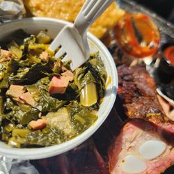 Fat Cap - Greens,cornbread and Rib tips