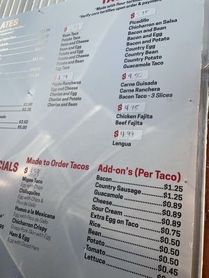 Menu photo 2 Taco House San Antonio, TX