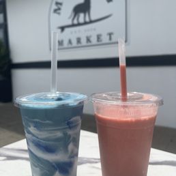 Ocean Blue and Cherry smoothies Ocean Blue and Cherry smoothies