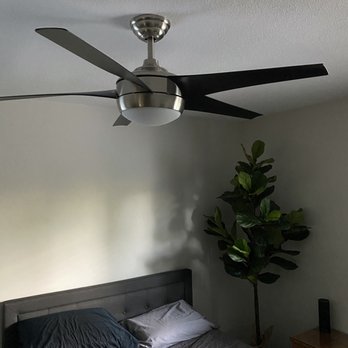 The Home Depot - Four new remote control ceiling fans go in... Super quiet! Ceiling color: Polar  Walls: Campfire Ash - Hardware Stores Near Me - Fresno, California