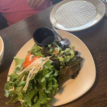 Basil Thai - Grape leaves with beef and you roll it with veggies and rice paper. Outrageous. - Thai Near Me - La Quinta, California Basil Thai - Grape leaves with beef and you roll it with veggies and rice paper. Outrageous. - Thai Near Me - La Quinta, California