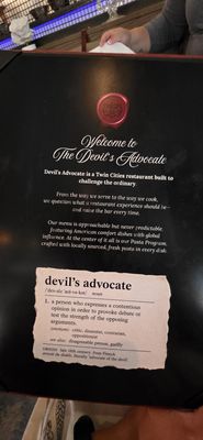 Menu photo 3 Devil's Advocate Minneapolis, MN