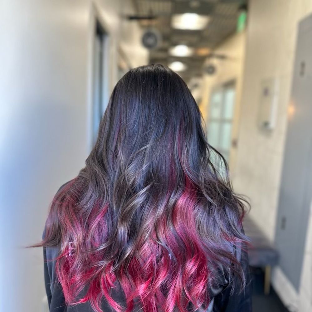 Brian Guy Studio 14 - Peek-a-boo red color done by Ana Duong - Hair Stylists Near Me - Irvine, California Brian Guy Studio 14 - Peek-a-boo red color done by Ana Duong - Hair Stylists Near Me - Irvine, California