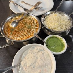Amber's Butter Chicken, Raita, Rice