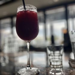 HH Red sangria with a sake shot