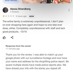 A bad review, left by me, with a reply threatening false allegations. A bad review, left by me, with a reply threatening false allegations.