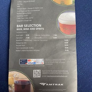 Amtrak San Antonio Station - Drink menu 8/18/21 - Train Stations Near Me - San Antonio, Texas