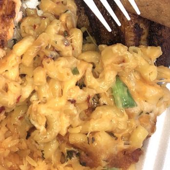 Rootz Bar N Cafe - Side of vegetable Mac and cheese and fried bammy @TheRefinedFoody - Caribbean Near Me - Tamarac, Florida