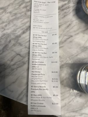 Menu photo 2 Five Iron Golf Chicago, IL