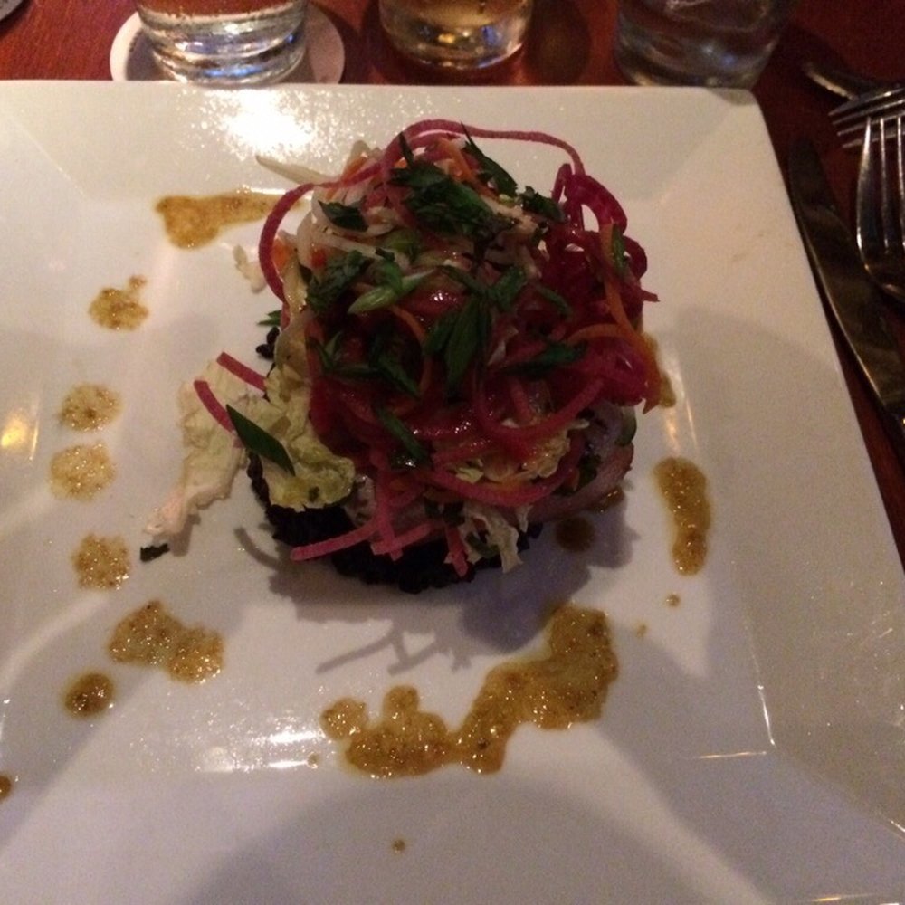 Seasons 52 - This is the delicious crab cake appetizer, beautifully presented. - New American Near Me - Naples, Florida Seasons 52 - This is the delicious crab cake appetizer, beautifully presented. - New American Near Me - Naples, Florida