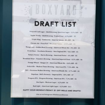 The Boxyard - Boxyard beers - New American Near Me - Tucson, Arizona