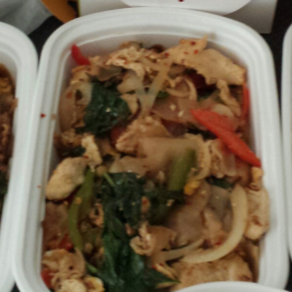 Ridge Thai - pad see ew, drunken noodles, pineapple fried rice (pictured left to right) - Thai Near Me - Ridgewood, New Jersey Ridge Thai - pad see ew, drunken noodles, pineapple fried rice (pictured left to right) - Thai Near Me - Ridgewood, New Jersey