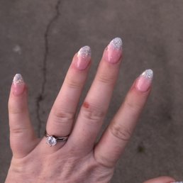 clear dip with added tips, clear pink, and fairy dust. $50+tip