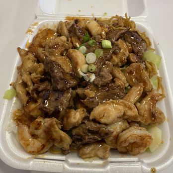 Mama Fresh Grill Teriyaki - #16 shrimp,beef,chicken ,veggies half yakisoba noodle and white rice - Chicken Shop Near Me - Hesperia, California Mama Fresh Grill Teriyaki - #16 shrimp,beef,chicken ,veggies half yakisoba noodle and white rice - Chicken Shop Near Me - Hesperia, California