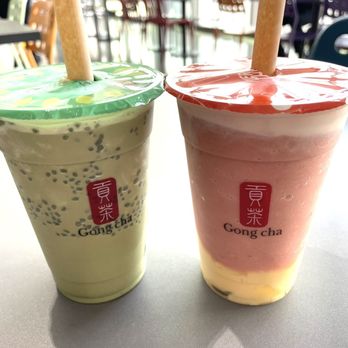 Gong Cha - Matcha Smoothie and Strawberry mascarpone cheesecake smoothie - Coffee & Tea Near Me - Buena Park, California Gong Cha - Matcha Smoothie and Strawberry mascarpone cheesecake smoothie - Coffee & Tea Near Me - Buena Park, California