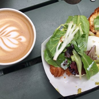 Farm : Table - Choccochino with croissant sandwich - Coffee & Tea Near Me - San Francisco, California Farm : Table - Choccochino with croissant sandwich - Coffee & Tea Near Me - San Francisco, California