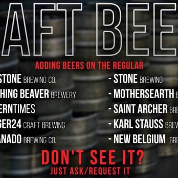Derby's Bar & Grill - a poster for craft beers - Cocktail Bars Near Me - Hemet, California