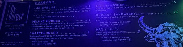 Menu photo 5 Ox Burger Seattle, WA Menu photo 5 Ox Burger Seattle, WA