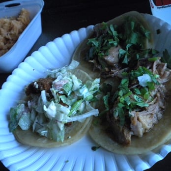 Serg's Mexican Kitchen - mini fish taco and carnitas (pork) tacos - Food Trucks Near Me - Honolulu, Hawaii