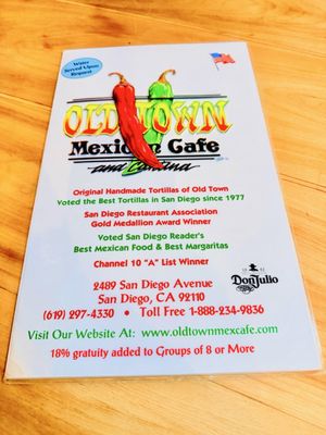 Menu photo 4 Old Town Mexican Cafe San Diego, CA Menu photo 4 Old Town Mexican Cafe San Diego, CA