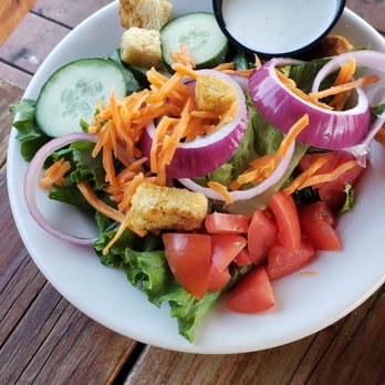Crossroads Pub & Grill - Side salad woth homemade ranch - Pizza Near Me - Pine, Colorado Crossroads Pub & Grill - Side salad woth homemade ranch - Pizza Near Me - Pine, Colorado